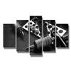 Tattoo Equipment Pictures for Living Room, Tattoo Studio Wall Paintings, 5 Panel Black and White Wall Art, Tattoo Poster Printed on Canvas, Artwork Home Decor Framed Ready to Hang 20X40 INCH view 1