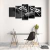 Tattoo Equipment Pictures for Living Room, Tattoo Studio Wall Paintings, 5 Panel Black and White Wall Art, Tattoo Poster Printed on Canvas, Artwork Home Decor Framed Ready to Hang 20X40 INCH view 2
