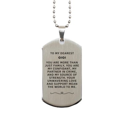 Best Idea Gifts for Gigi Silver Dog Tag, Gigi, you are more than just family., Surprise Gift for Gigi on Christmas Birthday. Gift for Him Her