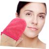 Beatifufu 4pcs Cleansing Fingertips Cleaning Gloves Body Scrub Gloves Lavender Towels Face Scrubber Gloves Makeup Face Scrubbing Gloves Makeup Cloths Reusable view 2