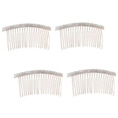Beatifufu 4pcs Luxury Flower Hair Accessories Sunflower Hair Comb Bang Insert Comb for Women Elegant Wedding Banquet