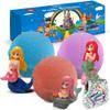 3 Bath Bombs for Kids with Mermaid Toys Inside + Bonus Wallet for Kids - Cool Surprise for Girls, Boys, Teens - Handmade in USA view 1