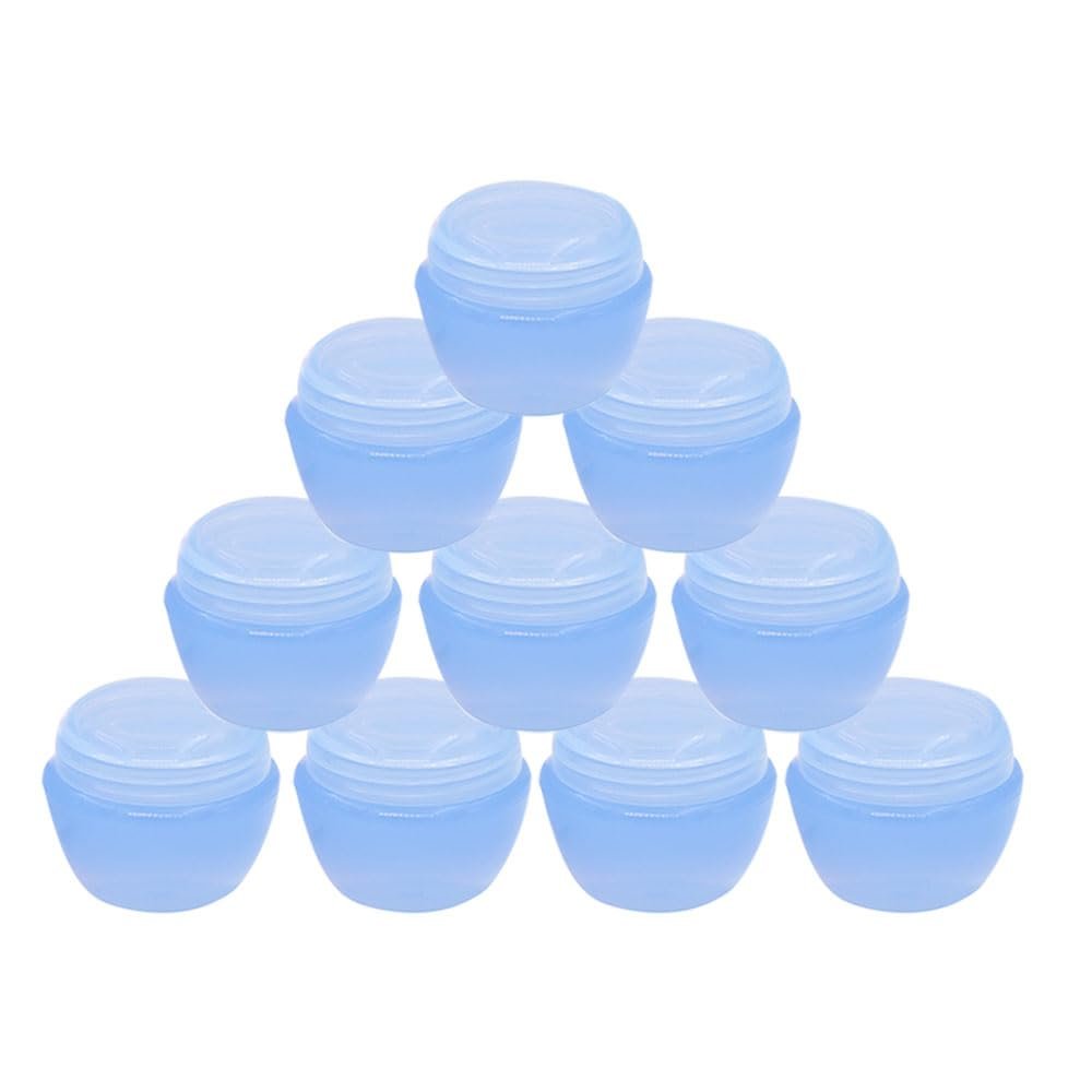 10Packs 20G/20ML Plastics Container Jars with Inner Liner for Scrubs, Oils, Salves, Creams, Lotions, Makeup Cosmetics, Nail Accessories, Beauty Aids(Blue)