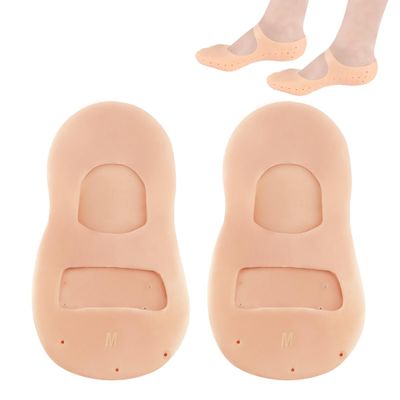 YOLUFER Silicone Socks - Moisturising Gel Socks for Dry Cracked Feet, Anti Crack Protector (Medium)
