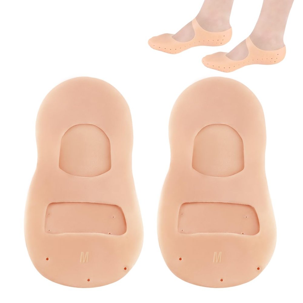 YOLUFER Silicone Socks - Moisturising Gel Socks for Dry Cracked Feet, Anti Crack Protector (Medium)