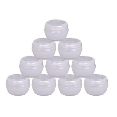 10Packs 20G/20ML Plastics Container Jars with Inner Liner for Scrubs, Oils, Salves, Creams, Lotions, Makeup Cosmetics, Nail Accessories, Beauty Aids(Translucent)