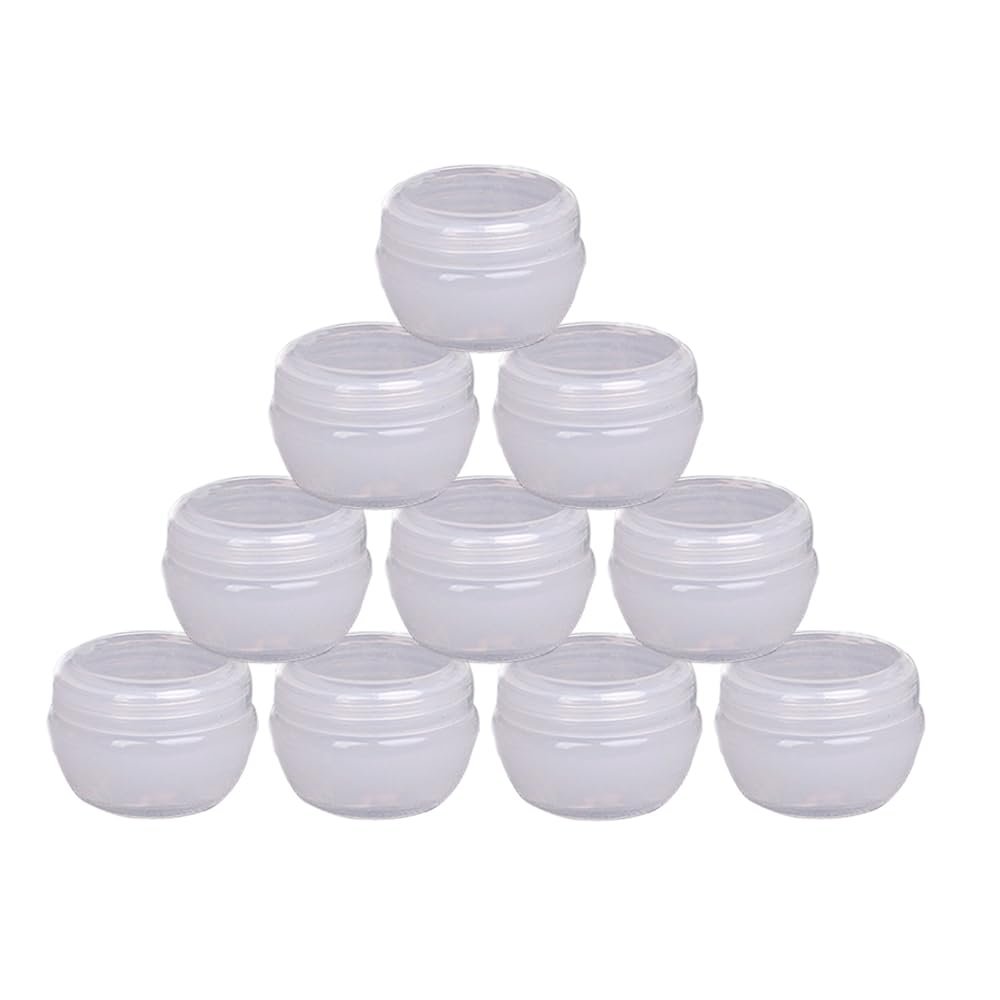 10Packs 20G/20ML Plastics Container Jars with Inner Liner for Scrubs, Oils, Salves, Creams, Lotions, Makeup Cosmetics, Nail Accessories, Beauty Aids(Translucent)