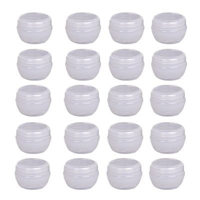 20Packs 10G/10ML Plastics Container Jars with Inner Liner for Scrubs, Oils, Salves, Creams, Lotions, Makeup Cosmetics, Nail Accessories, Beauty Aids(Translucent)