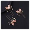 3pcs Baroque Gold Leaf U-shaped hairpin Handmade pearl rhinestone Accessories for Brides and Flower Girls (Gold) view 1
