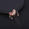 3pcs Baroque Gold Leaf U-shaped hairpin Handmade pearl rhinestone Accessories for Brides and Flower Girls (Gold) view 4