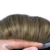 Toupee for Men Human Hair System Replacement French Lace Mens Toupee Hairpieces Lace Hair Piece Unit Wigs for Men (#6 Light Brown-100% Light to Med-Light Density, 8''X10'') view 3
