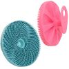 INNERNEED More Hygienic Silicone Body Scrubber Exfoliating & Massaging Shower Brush, Bathing Tool, for All Skin Types, Lathers Well, Longer Service Life (Dark Green+Pink) view 1
