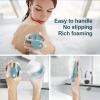 INNERNEED More Hygienic Silicone Body Scrubber Exfoliating & Massaging Shower Brush, Bathing Tool, for All Skin Types, Lathers Well, Longer Service Life (Dark Green+Pink) view 2