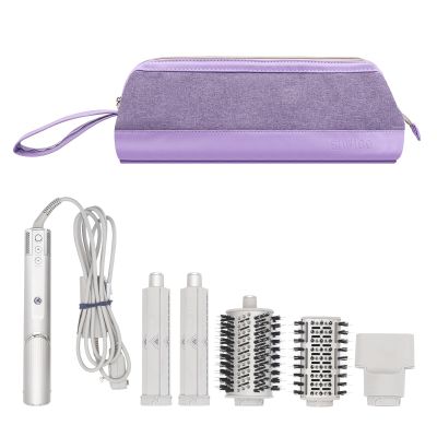 Buwico Airwrap Travel Case for Dyson/Shark Flexstyle, Travel Pouch for Complete Styler and Attachments, Travel Bag for Hair Dryer (Purple)