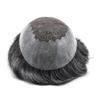 Hair Wonders Toupee For Men Real Human Hair Soft Swiss Lace Hair Replacement System For Mens Toupee Hair System Hairpiece For Men 7x9Medium light density #1B40 1B# OFF BLACK+40% GREY view 4