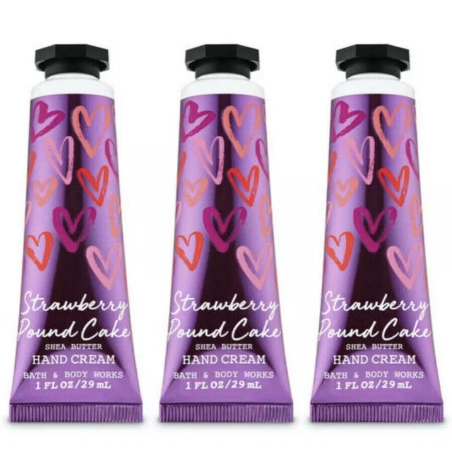 White Barn STRAWBERRY POUND CAKE [3-PACK] Shea Butter Hand Cream 1.0 Fluid Ounce