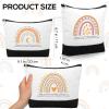 20 Pcs Boho Inspirational Gifts Cosmetic Bags May You Be Proud Gift Pouch Motivational Gift Rainbow Canvas Cosmetic Bag with Zipper Appreciation Makeup Bags for Women Nurse Week Teacher Employee view 2