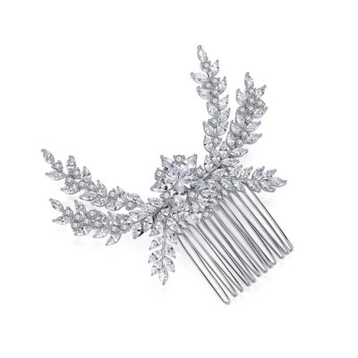 14K Gold Flower Hair Pin and Crystal Hair Comb, Vintage Glamour Bridal Headpiece,Bridal Hair Accessories for a Ideal Wedding,Gift for Girl (Style 4(9.6 * 9cm,33.9g))