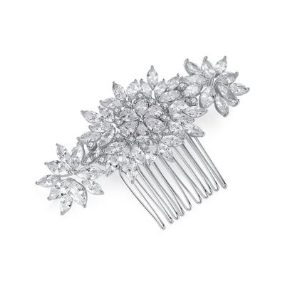 14K Gold Flower Hair Pin and Crystal Hair Comb, Vintage Glamour Bridal Headpiece,Bridal Hair Accessories for a Ideal Wedding,Gift for Girl (Style1 (5.5 * 8.8cm,28.3g))