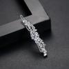 14k Gold Simple Bridal Crystals Headpiece, Everyday Rectangular Gemstone One-Line Side Clip for Bangs,Stunning Gift for Her (Style 2(8.5 * 1.2cm,8g)) view 3