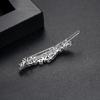 14k Gold Simple Bridal Crystals Headpiece, Everyday Rectangular Gemstone One-Line Side Clip for Bangs,Stunning Gift for Her (Style 2(8.5 * 1.2cm,8g)) view 4