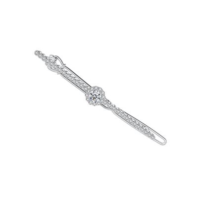 14k Gold Waterdrop and Flower Crystal Hair Pins, Fashion Bridal Headpiece with Genuine Crystals, Ideal Gift for Her (Flower(0.9 * 6.5cm,4.16g))