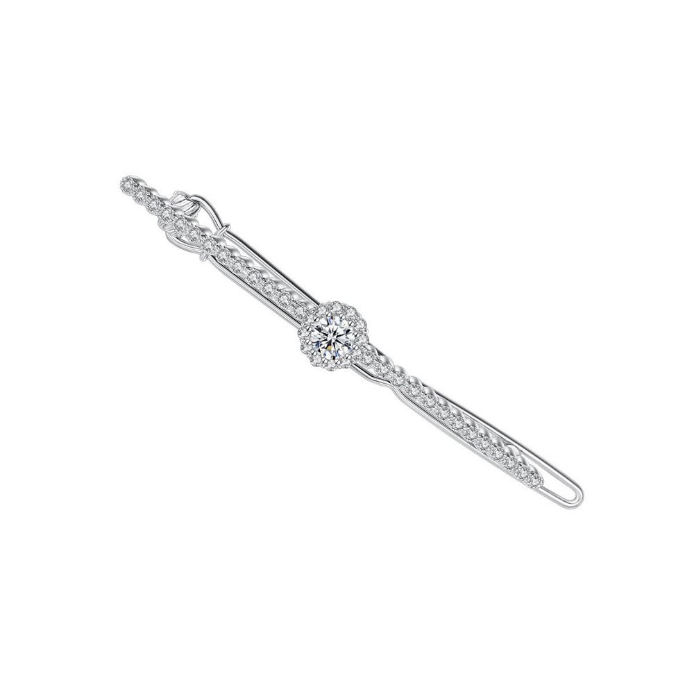 14k Gold Waterdrop and Flower Crystal Hair Pins, Fashion Bridal Headpiece with Genuine Crystals, Ideal Gift for Her (Flower(0.9 * 6.5cm,4.16g))