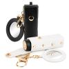 Adorila 2 Pack Lipstick Organizer Keychain, Leather Lipstick Case with Mirror for Women, Portable Lip Gloss Bag Lip Balm Holder for Travel (Black & White) view 1