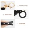 Adorila 2 Pack Lipstick Organizer Keychain, Leather Lipstick Case with Mirror for Women, Portable Lip Gloss Bag Lip Balm Holder for Travel (Black & White) view 2