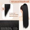 Flufymooz ponytail extension, 22 Inch Long Straight Drawstring Ponytail Synthetic Hairpieces Fake Pony Tails Natural Soft Clip in Hair Extension ponytail for Women (Natural Black) view 4