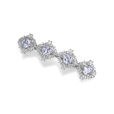 14k Gold Hair Accessories Fashion Hair Accessories with Crystal Barrette, Flower Crystal Headpiece,Ideal Gift for Her (Style 11.9 * 7.8cm14,8g))