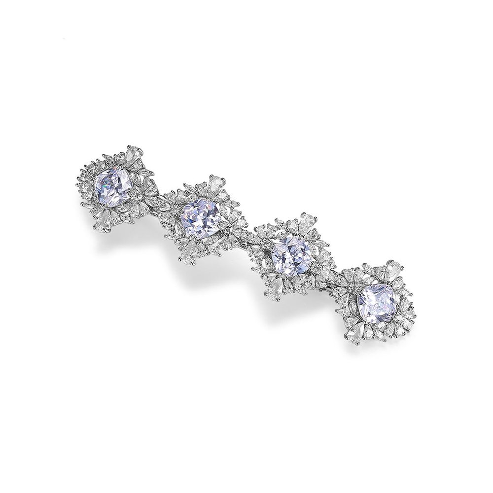 14k Gold Hair Accessories Fashion Hair Accessories with Crystal Barrette, Flower Crystal Headpiece,Ideal Gift for Her (Style 11.9 * 7.8cm14,8g))