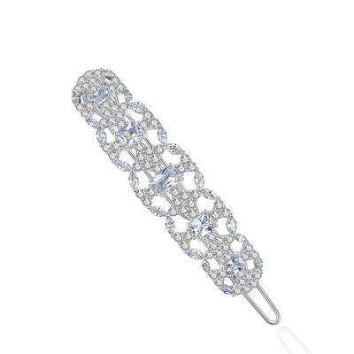 14k Gold Hair Accessories Fashion Hair Accessories with Crystal Barrette, Flower Crystal Headpiece,Ideal Gift for Her (Style 2(6.9 * 1.5cm,9.41g))