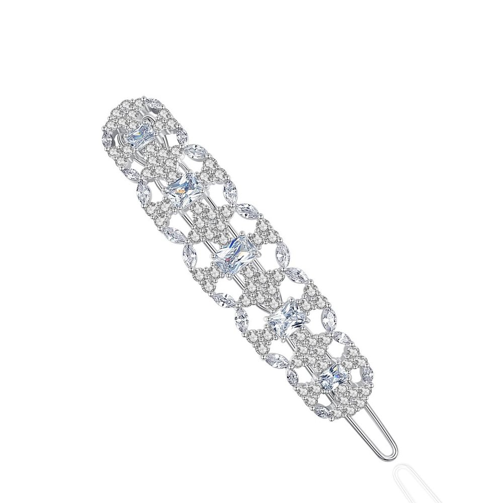 14k Gold Hair Accessories Fashion Hair Accessories with Crystal Barrette, Flower Crystal Headpiece,Ideal Gift for Her (Style 2(6.9 * 1.5cm,9.41g))