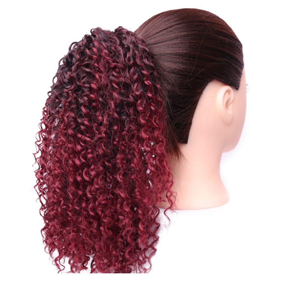 10 Inch for Women Curly Extension for Women Hair Extensions Ponytail Extension Makeup to Go to Halloween Concerts (Color : Red A)