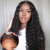 Yuzhou Grace 5x5 HD Lace Glueless Closure Wigs Human Hair Pre Plucked Pre Cut with Elastic Band Deep Wave Curly Wig 250 Density Ready To Wear Wet and Wavy Wig with Baby Hair Natural Hairline view 1