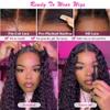 Yuzhou Grace 5x5 HD Lace Glueless Closure Wigs Human Hair Pre Plucked Pre Cut with Elastic Band Deep Wave Curly Wig 250 Density Ready To Wear Wet and Wavy Wig with Baby Hair Natural Hairline view 2