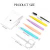 LANKIZ Tweezers for Women Facial Hair  Precision Stainless Steel Eyebrow Tweezers for Men and Women, Slant & Pointed Tips for Facial Hair Removal, Ingrown Hairs, Splinters Travel Case, MultiColor view 2