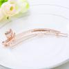 14K Gold Pearl Hair Clip with Trefoil Hair Clip, Pearl Hair Comb and Crystal Hairclip, Stunning Hair Accessories for Women,Girls (Yellow Gold) view 3