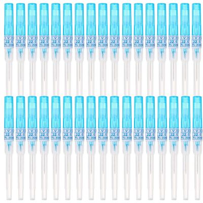 100pcs Catheter Piercing Needles, Body Piercing Needle IV Catheter Needles 22G Disposable Sterile Ear Nose Piercing Needle Stainless Steel Hollow Needles for Lip Tongue Belly Navel