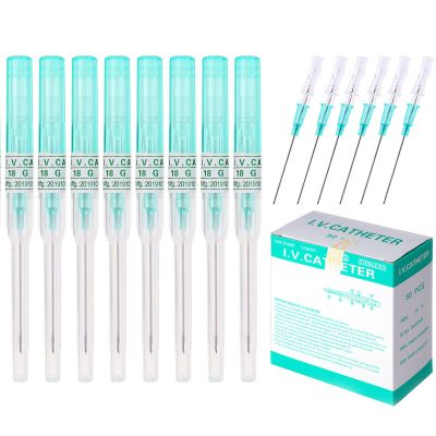 100pcs 18G Disposable Sterile Catheter Piercing Needles - Stainless Steel Hollow Needles for Ear, Nose, Lip, Tongue, Belly, Navel