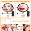 Wall Mounted Makeup Mirror - 1X/10X Magnifying Mirror for Wall, 8 Inch Double Sided 360 Swivel Extendable Bathroom Mirror for Shaving, Black view 2
