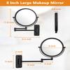 Wall Mounted Makeup Mirror - 1X/10X Magnifying Mirror for Wall, 8 Inch Double Sided 360 Swivel Extendable Bathroom Mirror for Shaving, Black view 4