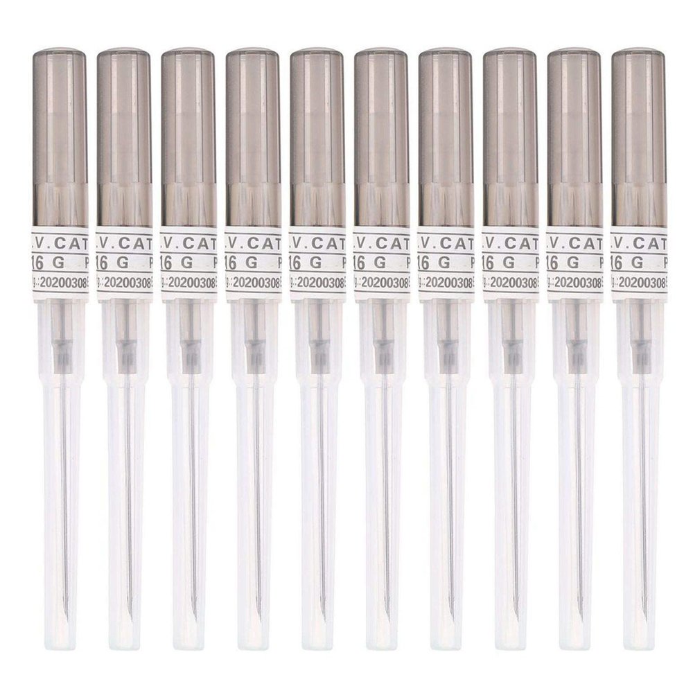 100pcs Catheter Piercing Needles, Body Piercing Needle IV Catheter Needles 16G Disposable Sterile Ear Nose Piercing Needle Stainless Steel Hollow Needles for Lip Tongue Belly Navel