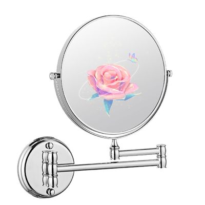 ATYUJKB Makeup Mirror Wall Mounted, Magnifying Vanity Mirror, 6 in Bathroom Shaving Vanity Mirror, 360 Swivel Cosmetic Mirror, 3X/5X Double Sided Makeup Mirro (Silver 3X)