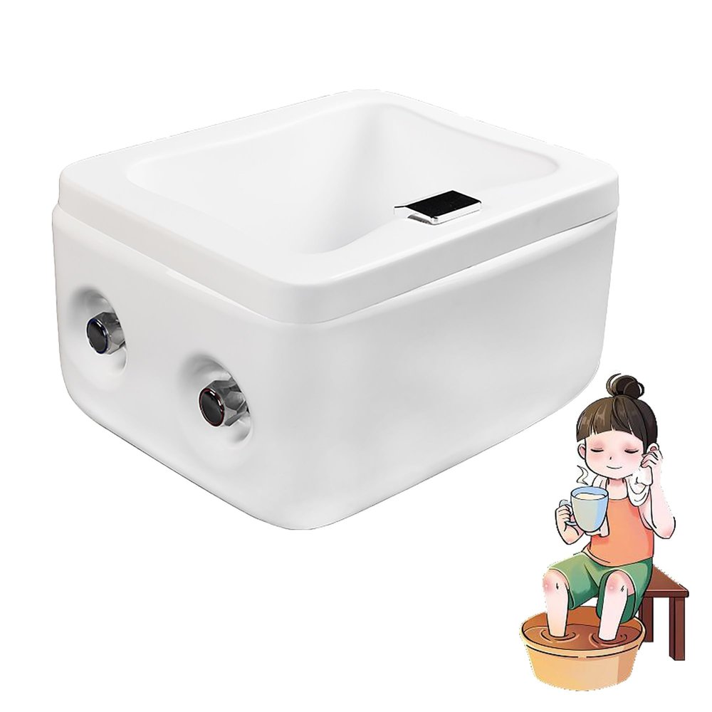Acrylic Massage Footbath,Pedicure Foot Spa,Foot Massager Spa,Feet Soaking Tub, Pedicure Sink,foot Soak Tub,pedicure Kit Foot Spa,Foot Bath Spa,foot Spa,foot Bath Basin With Square Waterfall Outlet ( C