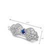14K Gold Crystal Barrette, Flower Headpiece and Bow Hairclip, Sparkle in Style with Bling Hair Accessories Gift for Her (Blue) view 2