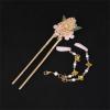 2PCS Pink Flower Tassel Hairpin Flower Pearl Headwear Vintage Hair Pins Hair Sticks Hanfu Handmade Crafts Set view 4