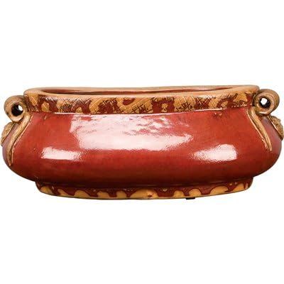 Home Dcor Antique Reproductions - 19LX13.5WX7H Oval Footbath-RED Dimension:19x15x7 Item Type:M Loc:[041-48] Category:Majolica Pattern Name:RED Majolica