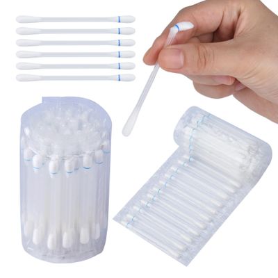 100Pcs Disposable Body Piercing Aftercare Swabs - Individually Wrapped Cotton Swabsticks Helps Cleaning, Ear Nose Belly Button Body Piercing Cleaner